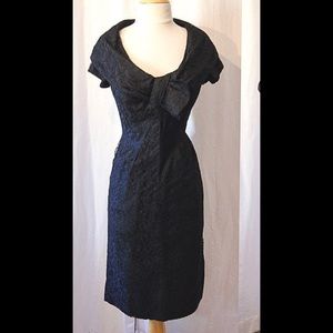 Vintage 50s black lace party wiggle dress